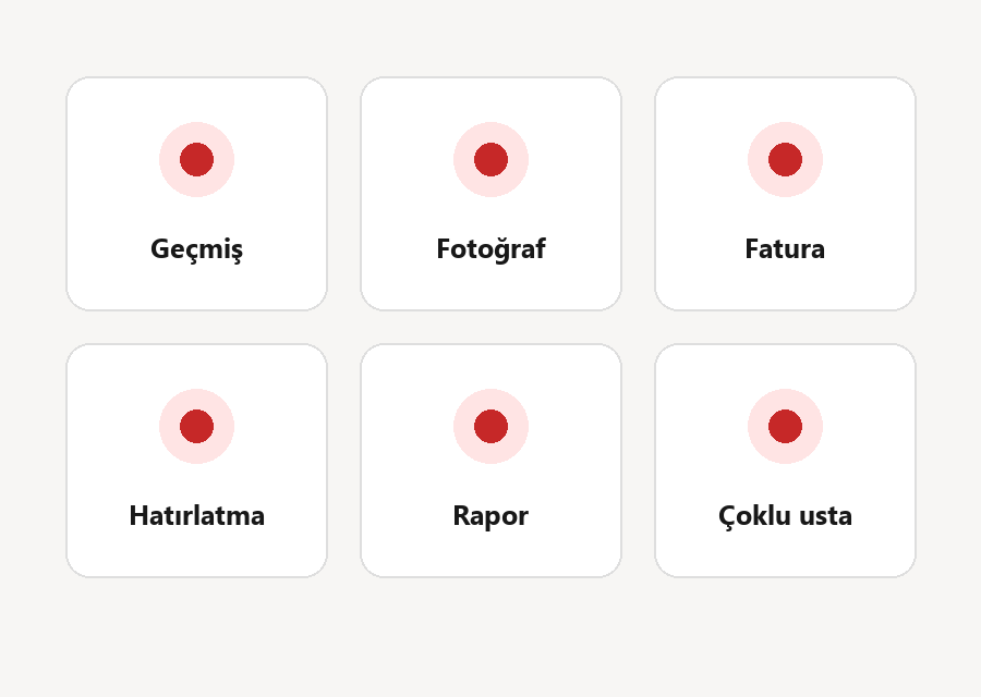Geçmiş, fatura ve raporlar birikir